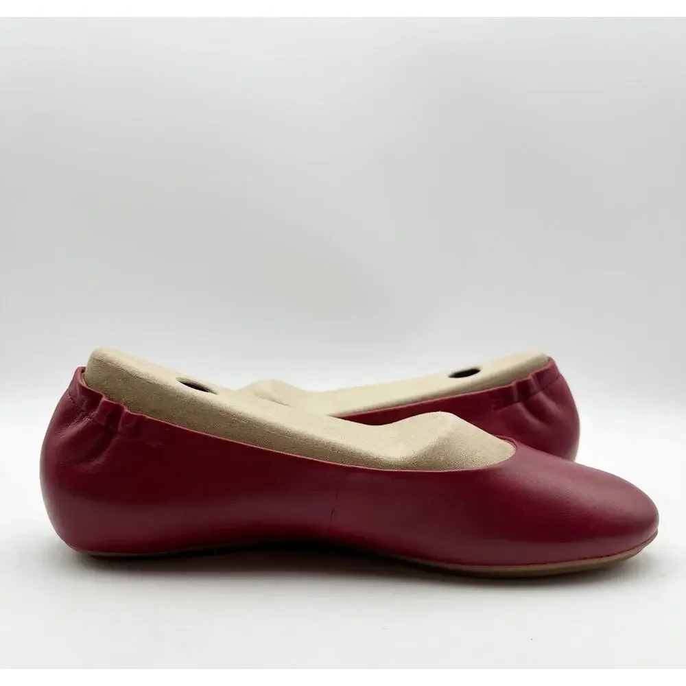 Dansko Womens Mollie Ballerina Flats EU 39 Size 8.5-9 Cherry Red Leather NWOB